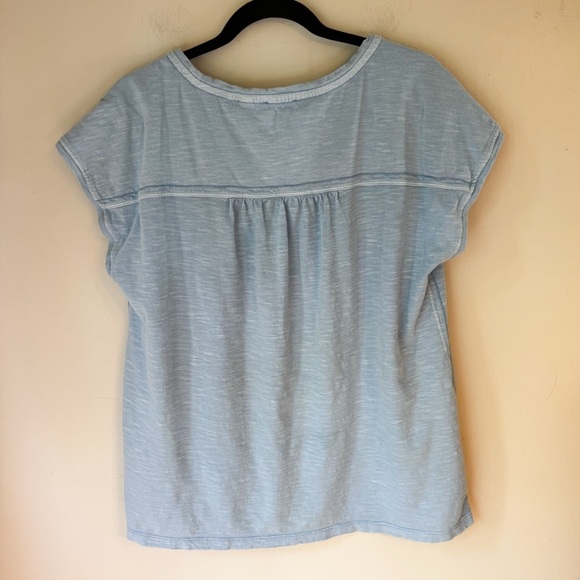 FatFace Sky Blue Relaxed Fit Capped Sleeve Women’s Casual T-Shirt Size 14 - Picture 3 of 5